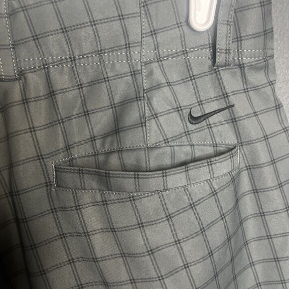 Men's Nike Dri-Fit Golf Shorts Dark Gray Check Size 34 Stretch Anti Slip Band - Picture 5 of 7